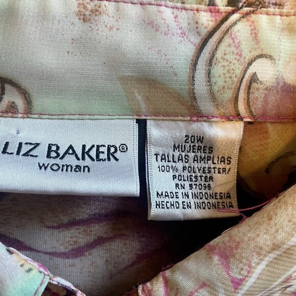 Liz Baker Beautiful Floral Chiffon Top 20W Sheer Over Shirt/Shrug Fairy Core - Picture 3 of 5